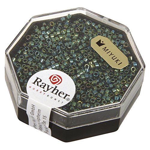 Rayher Perles Delica Miyuki, métallique, 1 boite, 4g, ø 1,6mm, rocailles, verre, brillante,...