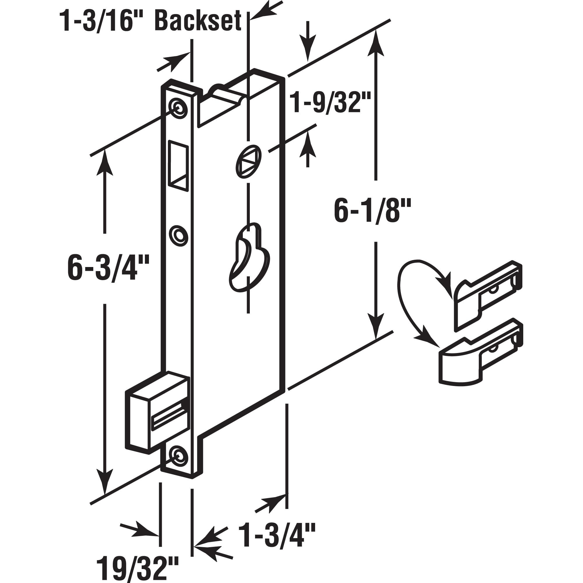 Prime-Line K 5064 Security Screen or Storm Door Mortise Lock