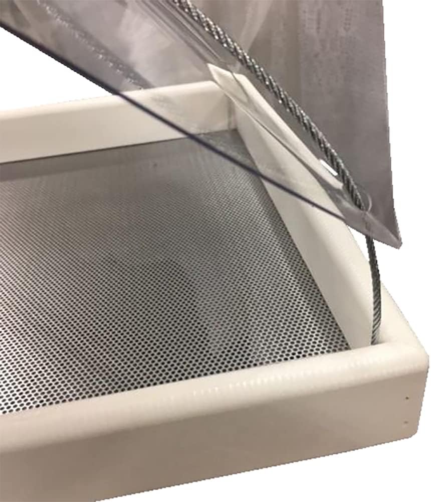 DutchCrafters Plastic Poly Large Square Hanging Bird Feeder with Mesh Seed Tray and Clear Covered Roof, Wild Songbird Feeder - Amish Made in America (Light Gray)