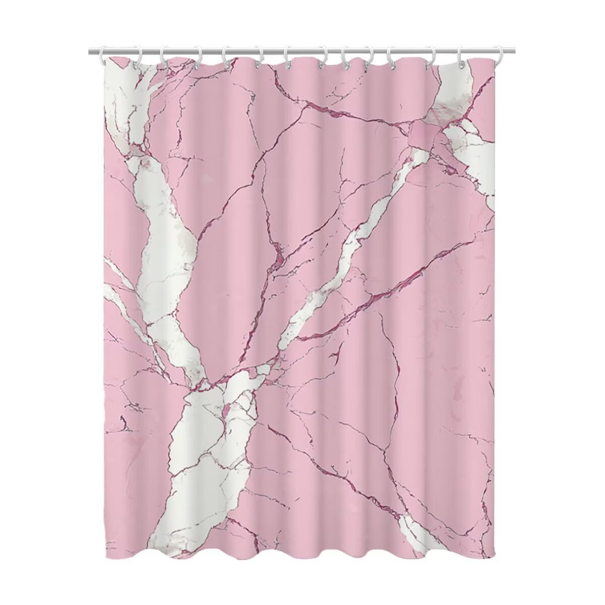Rideau de douche 180x200 en tissu polyester étanche, avec 12 crochets