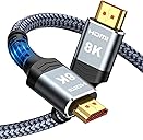 Highwings Long 8K HDMI Cable 25FT 48Gbps, 2.1 High Speed Gaming Cord 4K@120Hz 8K@60Hz RTX 3090 eARC 3D Compatible for PS5, UHD TV and Blu-ray Player
