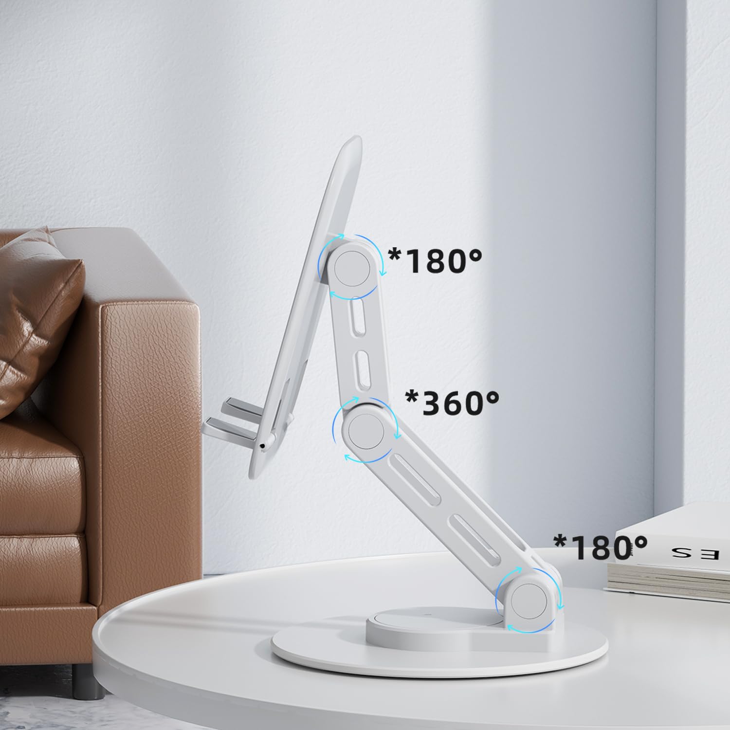 DUDAO F17S iPad & Mobile Holder Stand, Adjustable Angle Height Phone Stand for Desk Foldable Anti-Slip Tablet Stand Compact Design Compatible with All Mobile Phones, iPad, Tablet 1