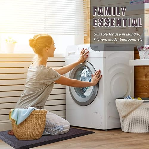 Miniatura 2 de Alfombrilla de pie cómoda antifatiga para cocina, de grado comercial, ergonómica, para oficina, escritorio de pie, 2 uds