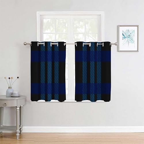 Miniatura 3 de Cortinas para Sala Cortinas divisoras a cuadros oscuros Cortinas para Ventanas de Cuarto 63 pulgadas de ancho por 80 pulgadas de largo, 2 paneles