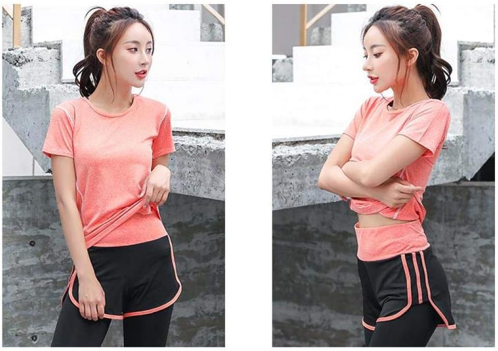 [MIOBER] ヨガウェア レディース スポーツウェア 上下セット トレーニング ランニング ウェア 5点セット半袖 ゆったり 大