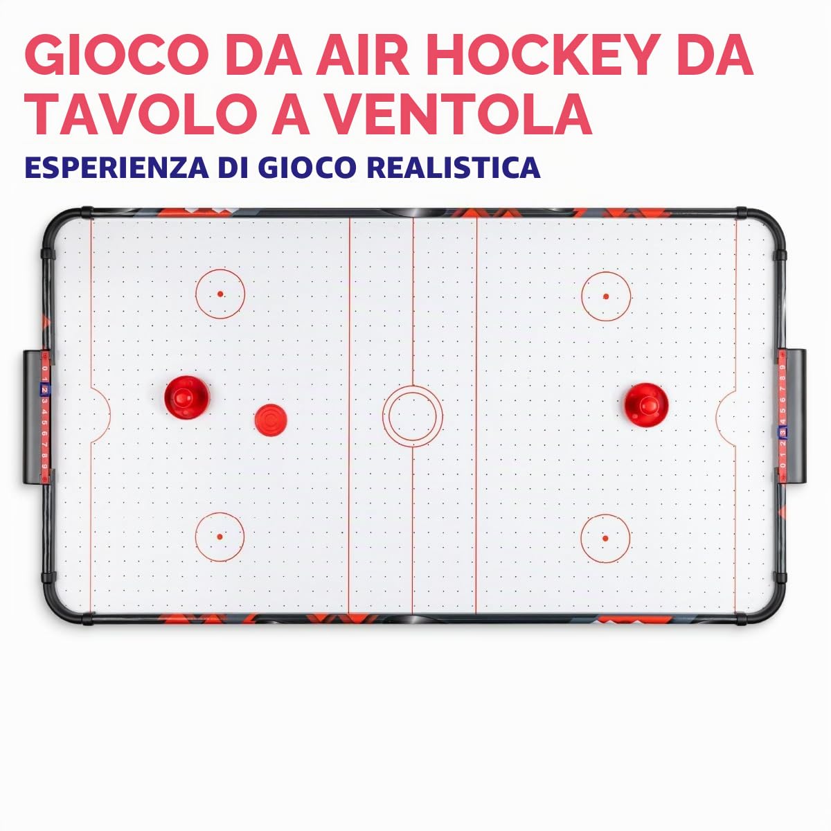 Powerplay - Tavolo da hockey ad aria da 91 cm, mini gioco di hockey ad aria per bambini e adulti, compatto e portatile, facile da riporre, regalo per ragazzi e ragazze