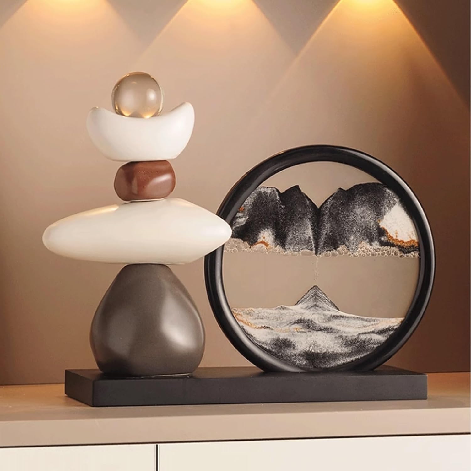 Office Desk Decor Decorative Office, Study Room, Living Room, Wine Cabinet, TV Cabinet, Entrance, High End Business Decoration Desk Decorations(Gris)