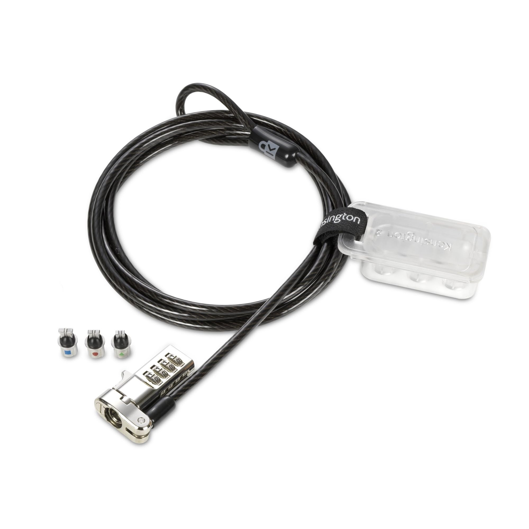 Kensington - Câble de Sécurité à Combinaison Universel 3-en-1 pour Ordinateur Portable, Câble Antivol de 1,8 m en Acier Carbone, K62316WW