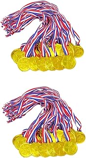INOOMP 40 pcs Soccer Trophy for Kids Football Toys Kids Bulk Toys Toy Medals Toy Gold Medals Soccer Medal Polyester Medals for Kids Medals for Awards for Kids Gold Award Medals Running
