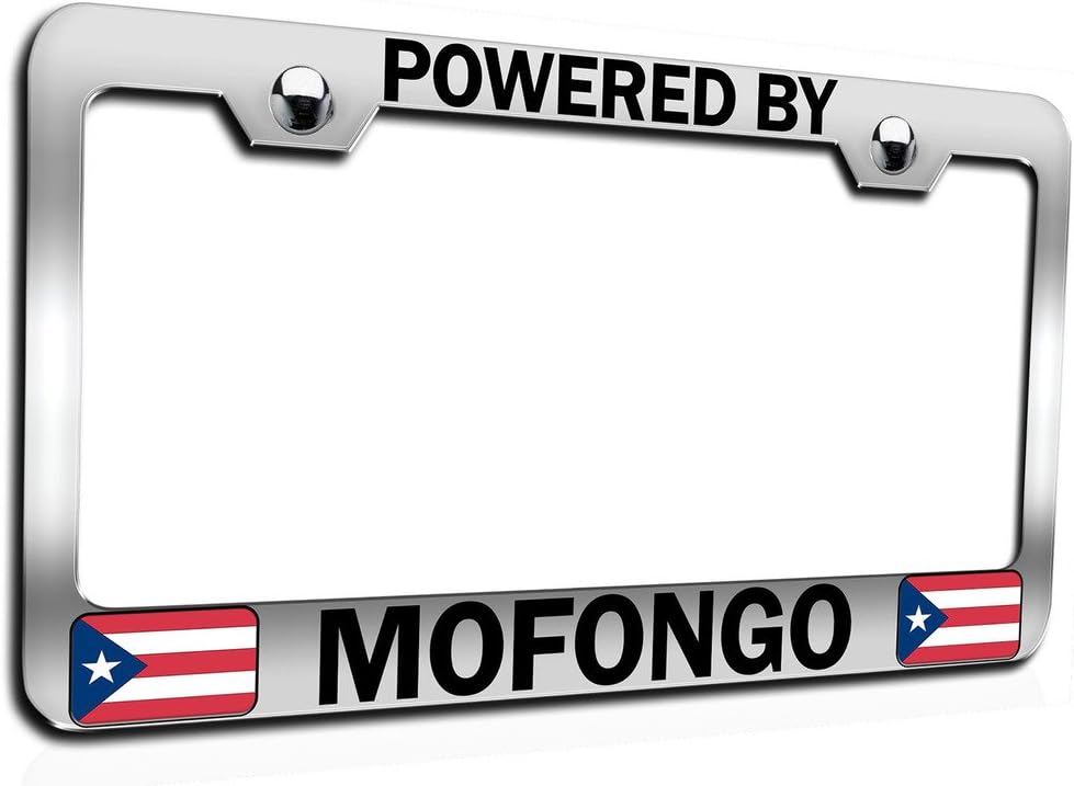 Makoroni - Powered by MOFONGO Puerto Rico Rican Ch Steel Auto SUV License Plate Frame, License Tag Holder