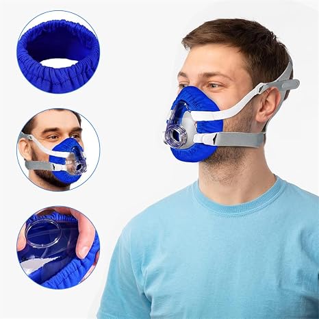 Mask Liners Soft Mask Cushion Covers for CPAP Reusable Face Cushion Pads Elastic Mask Liners Reduces Air Leaks Fits for Most Full Face CPAP Masks 4 Pcs