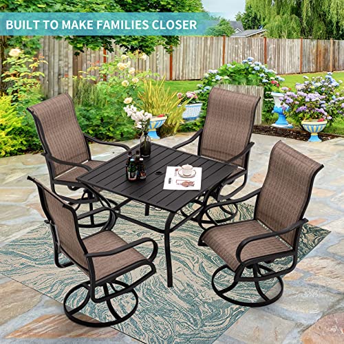 Amopatio High Back Outdoor Dining Chairs Set Of 2，All Weather Swivel Patio Chairs, Breathable Garden Outdoor Furniture For Backyard Deck #TOP6