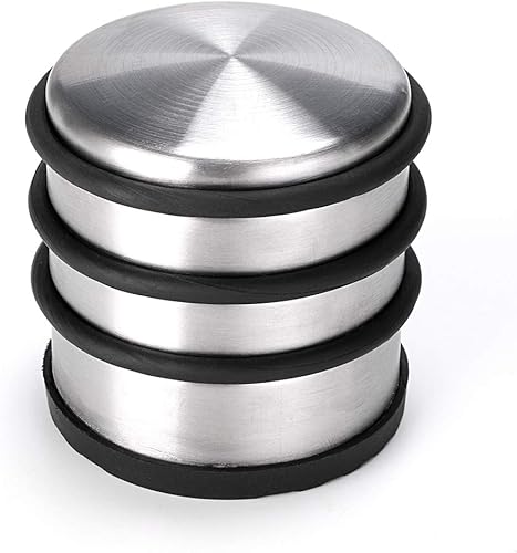 Sumnacon - Tope de piso resistente sin necesidad de taladro, tope de puerta de acero inoxidable duradero con goma antideslizante - Cuña de puerta