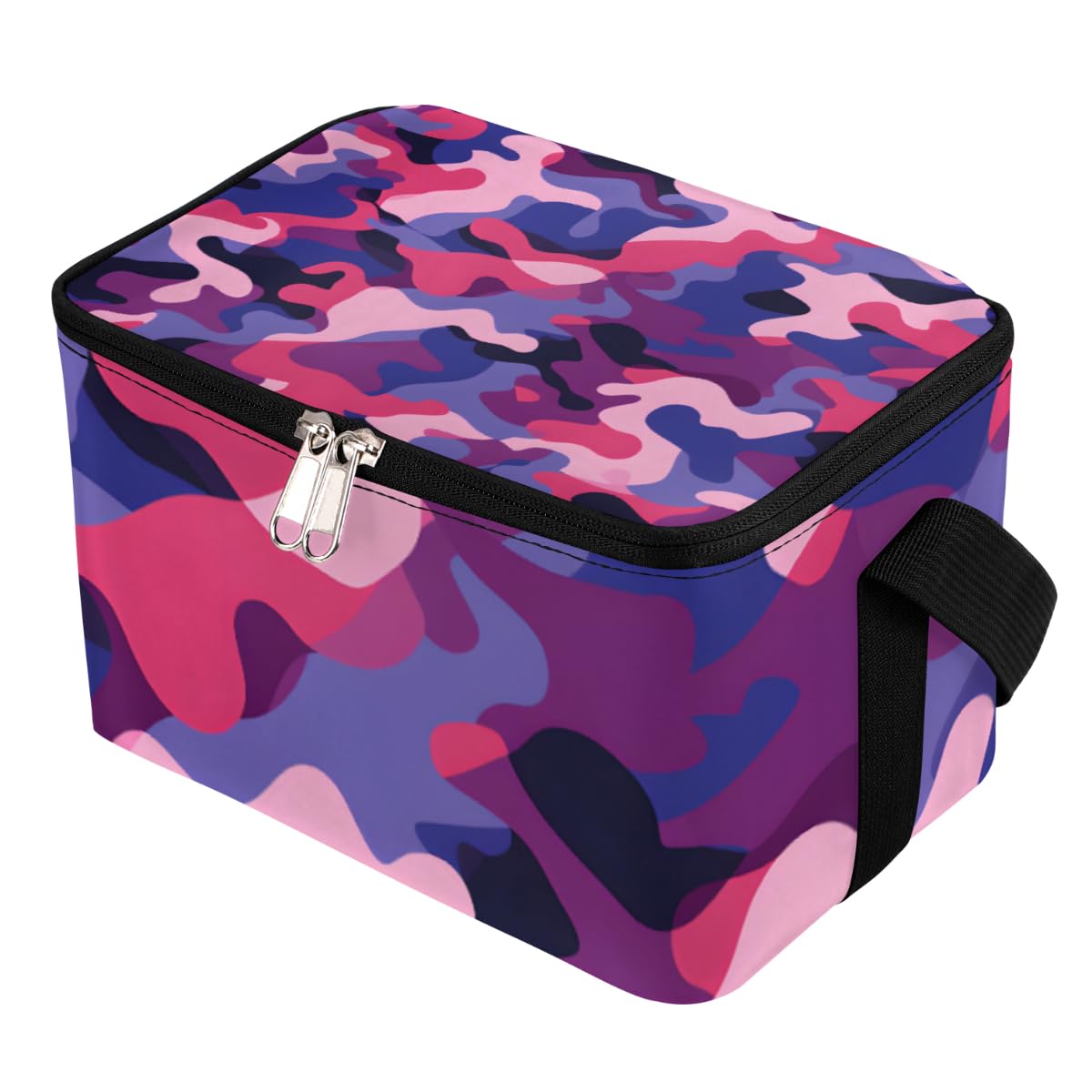 GzLeyigou Lunch Bags for Women Men 9 Cans,Abstract Camo Print Hot & Cold Food Delivery Bag Insulated Grocery Bag Insulated Lunch Box Colorful Camouflage Cooler Bag for Office Work Picnic Beach