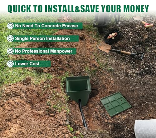 Natotela NA-US-CXJ-33*33*36 Underground Splice Box W/Frp Inspection Cover 12.5X12.5X14.3In Deep Enclosure Box Precast Pe Pull Box Distribution Pit Access Electrical Junction Boxes Drillable Tapered Wiring Box thumb #2