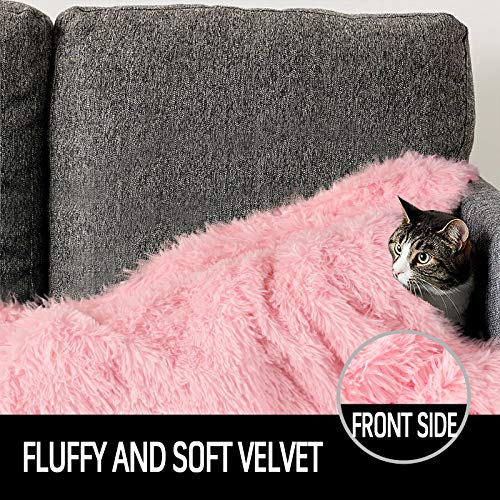 Lochas Luxury Fluffy Dog Blanket, Extra Soft And Warm Sherpa Fleece Pet Blankets For Dogs Cats, Plush Furry Faux Fur Puppy Throw Cover, 30''X40'' Pink #TOP2