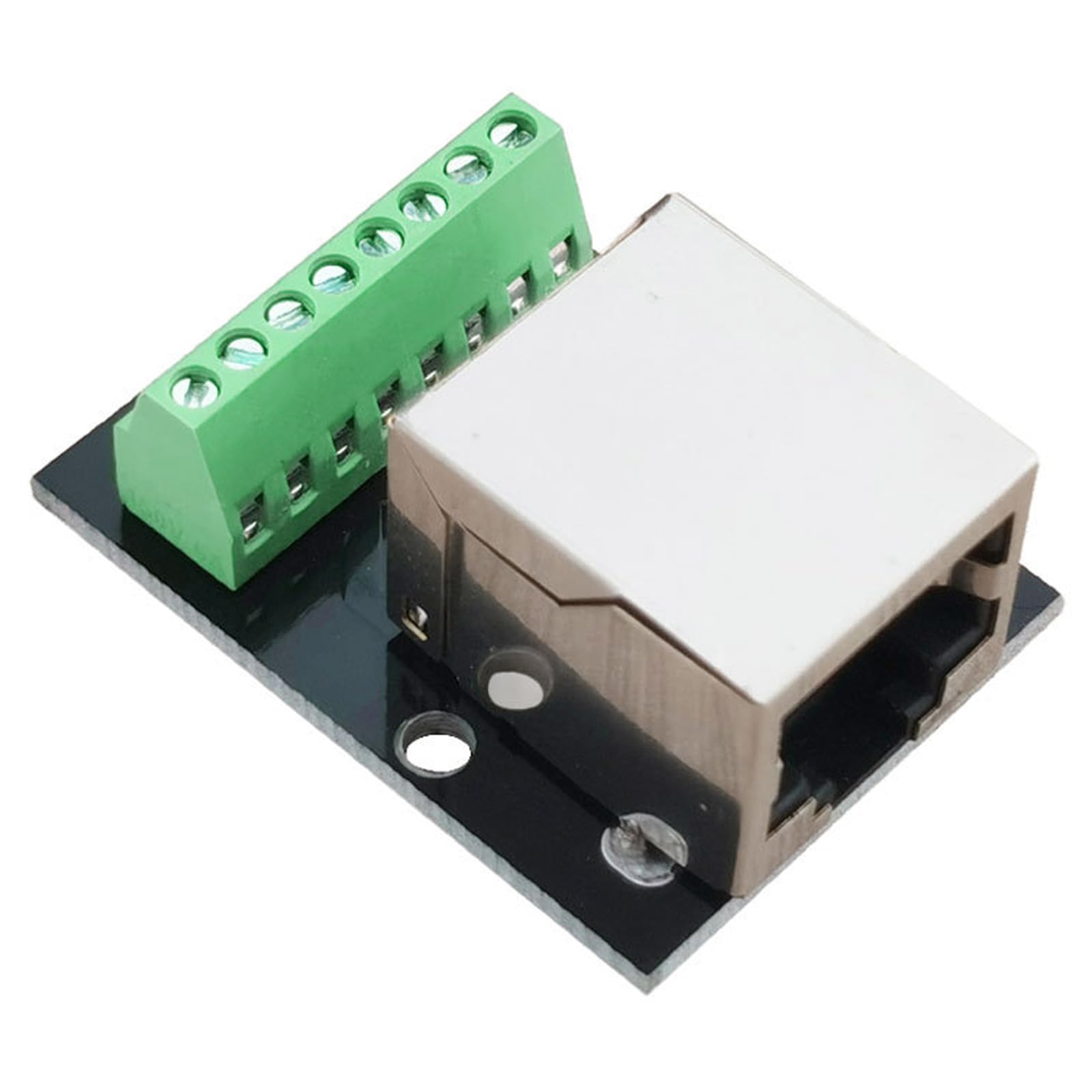 2 pezzi RJ45 8 pin Ethernet Dual Femiblich Terminal Breakout Board,2,54 mm Pitch Doppia presa RJ45, connettore a vite RJ45, doppia presa a 8 pin adattatore (SINGLE BUCHSE)