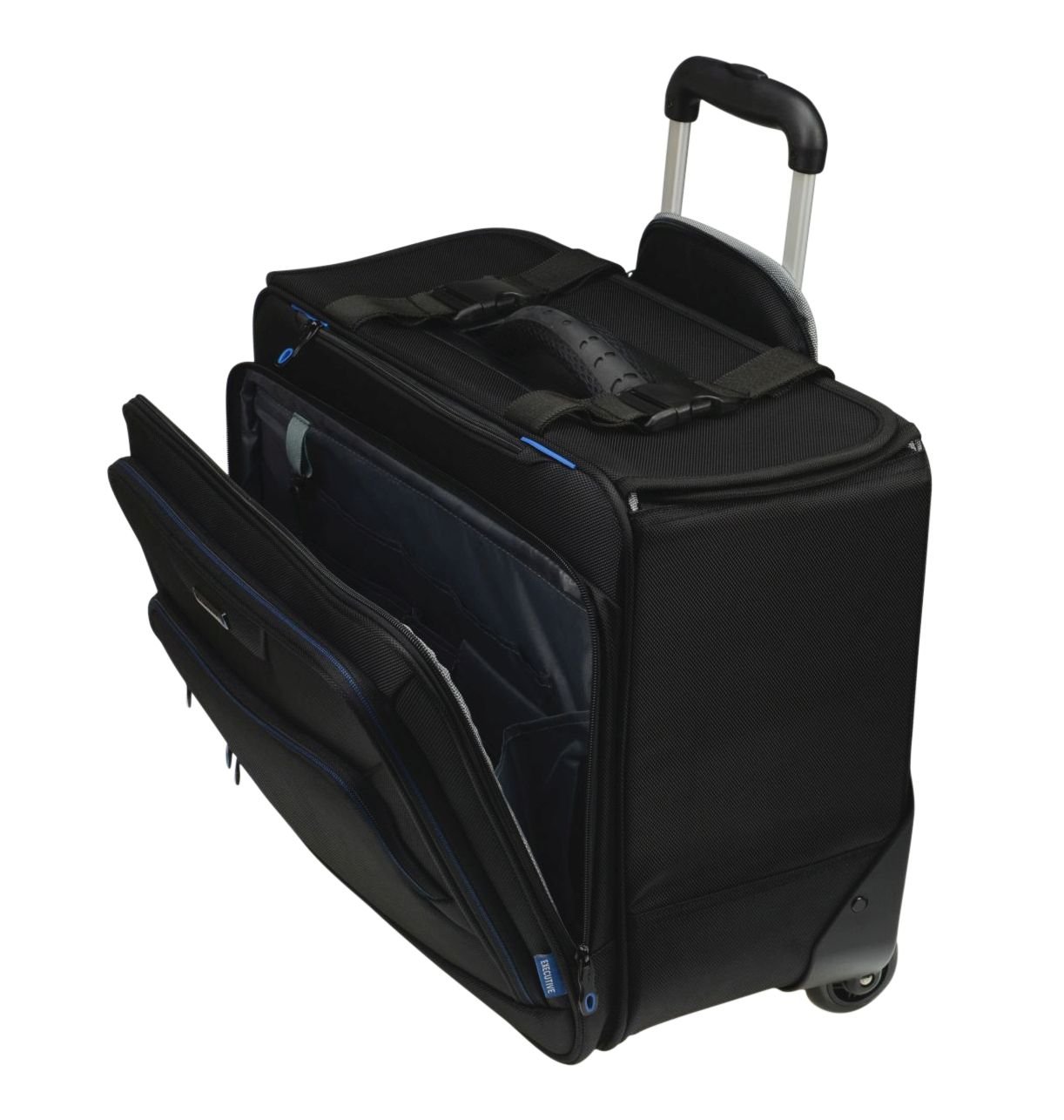 46108 Businesstrolley Pioneer, Laptoptrolley für Notebooks, Koffer mit arretierbarem Teleskoptrolleysystem, Laptoptasche aus Polyester, Tasche mit 2 Skaterrollen, Trolley