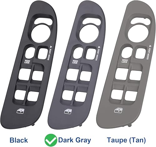 Miniatura 4 de Panel de control de ventana de puerta del conductor y del pasajero, bisel compatible con Dodge Ram 1500 2500 3500 2002-2009 borde del botón de la