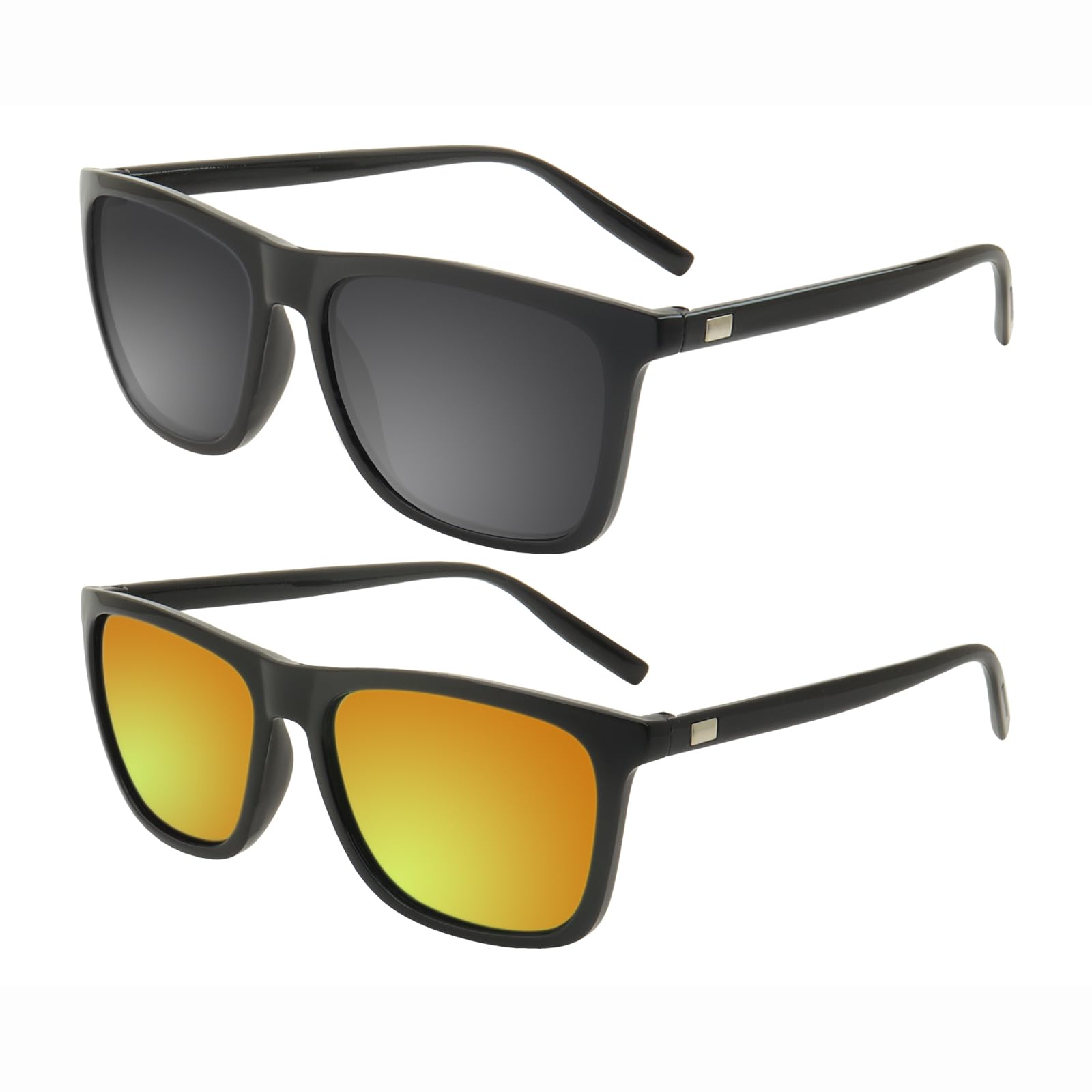 FOURCHEN2pcs Sunglasses mens, UV400 Protection Sunglasses Men Sun Glasses Travel Driving Fishing Sports Cycling Eyewear sunglasses for Men