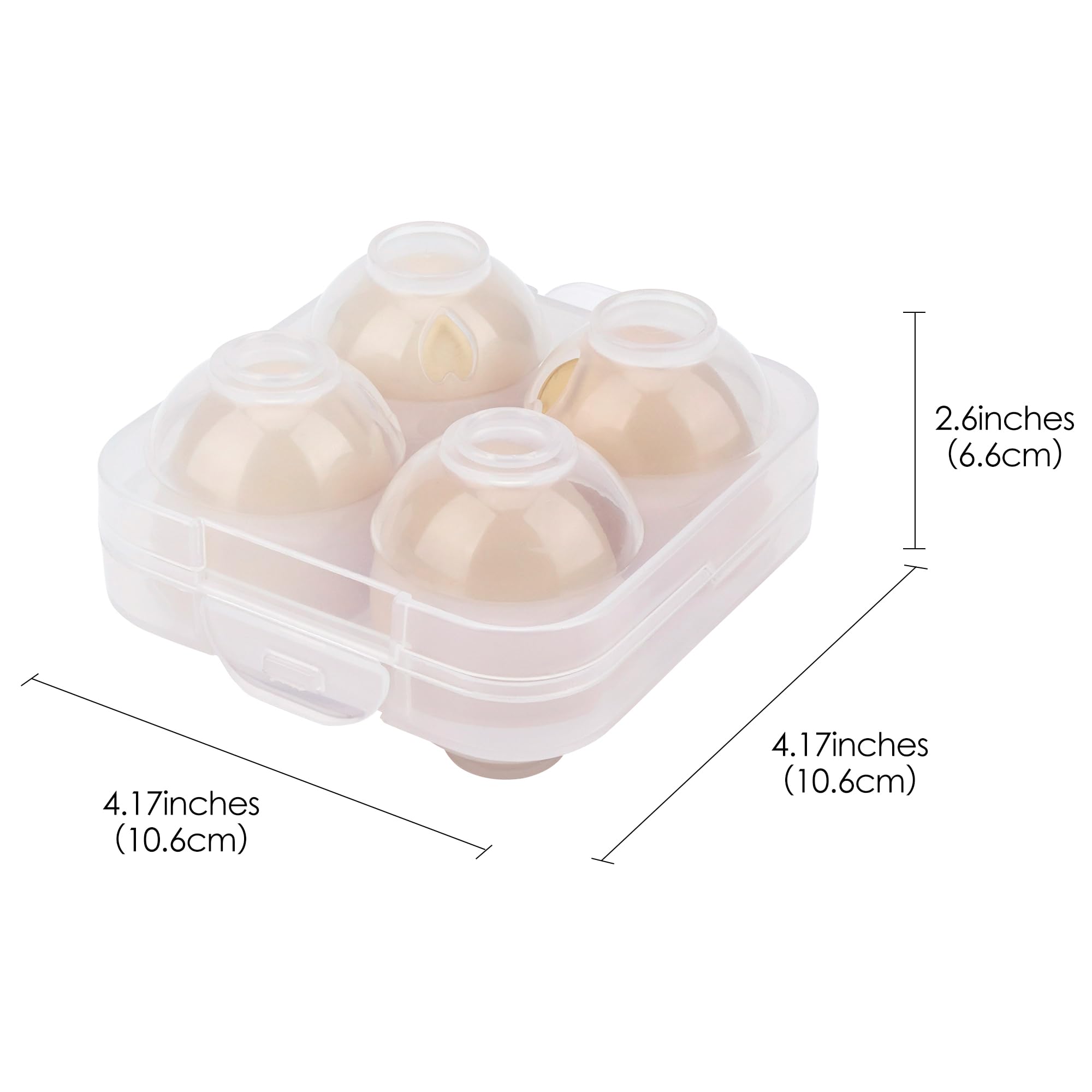 4 Girds E-Halter Conggtainer, Kunststoff-Eier-Aufbewahrungsbox, stoßfester Schutz, tragbarer Eierablage, Spender für Kühlschrank, Camping, Picknick, Reisen, Küche, Outdoor (transparent, 2