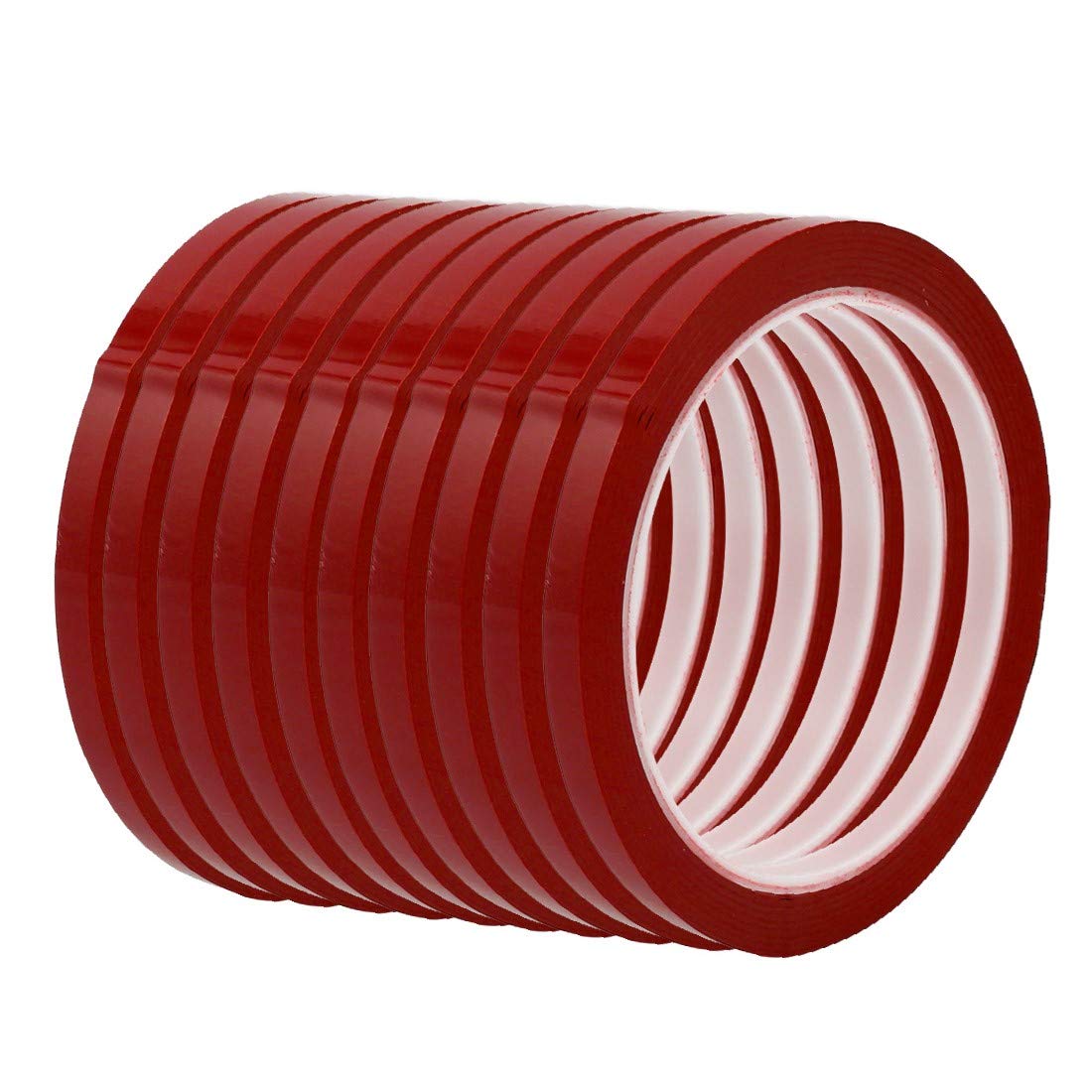 New Lon0167 10Pcs 3mm Featured Width 164ft Length Reliable Efficacy Single-Side Electrical Insulated Adhesive Tape Red(id:dd2 9a 6f 472)