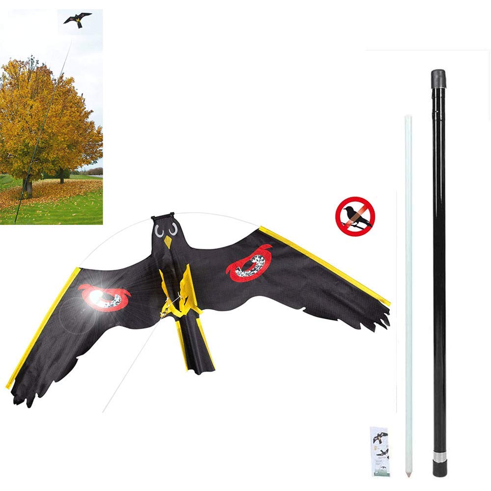 Vogelschutz Scarer Drachen Mit 5m / 7m Teleskopstange, Vogelschutz Falke Drachen Verteidiger FüR Hinterhof Rasen Bauernhof SchüTzen