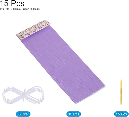 Vista 46 de MECCANIXITY 15Pcs Dark Purple Tassel Garland Banner with Rope Tissue Paper Tassels Party DIY Kits for Anniversary Wedding Birthday Party