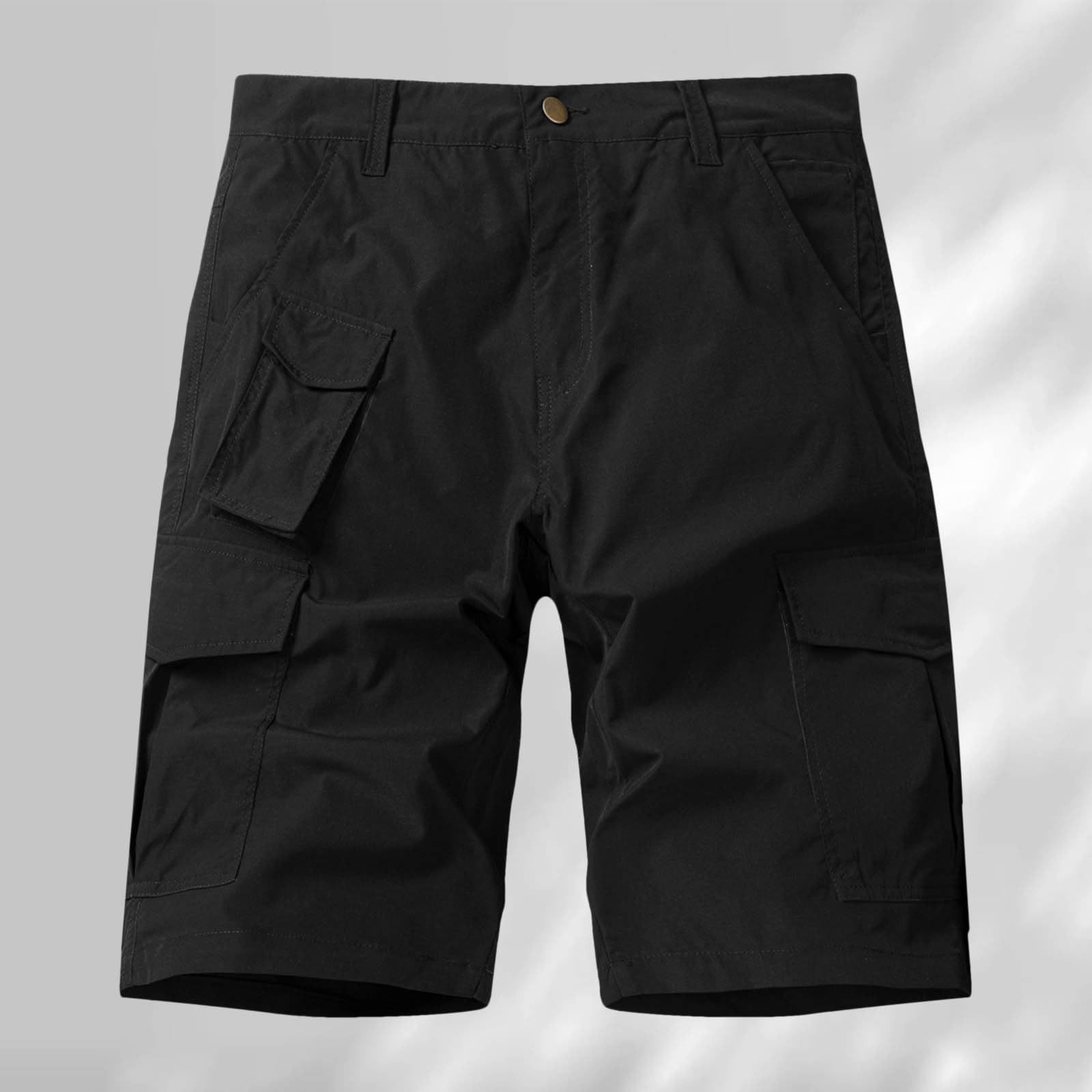 Men's Classic Relaxed Fit Cargo Short Multi-Pockets Quick Dry Tactical Shorts Stretchy Running Athletic Hiking Pants Black 34