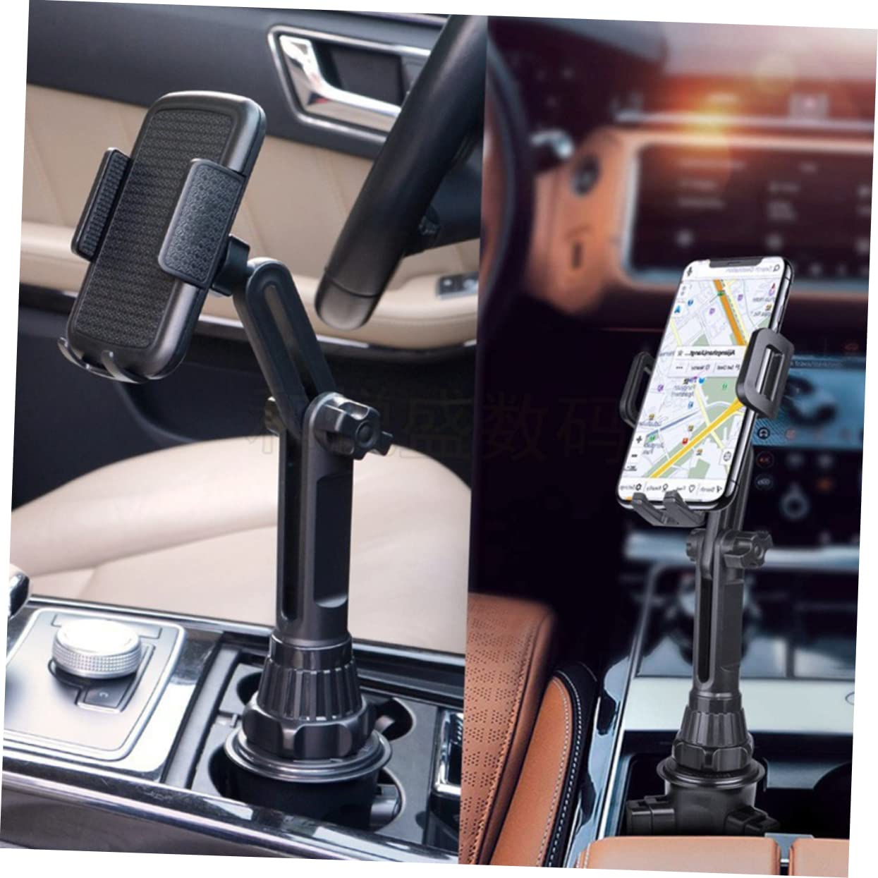 Auto Regolabile Supporto Telefono Veicolo con Base Estensibile Compatibile con Bicchieri Auto e Camion Facile Installazione e Angolo Adattabile