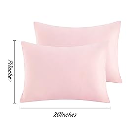 NTBAY Toddler Pillow Cases Set of 2, 2 Pack Brushed Microfiber 14x20 Pillow Cases, Soft, Wrinkle, Fade, Stain Resistant Blush Pink Pillow Cases with Envelope Closure, 14x20 Inches, Blush Pink