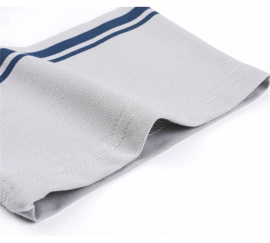 Polo de manga corta para hombre con paneles de solapa y bolsillo con botones, retazos, holgado, a rayas, parte superior delgada, rosso, 3XL