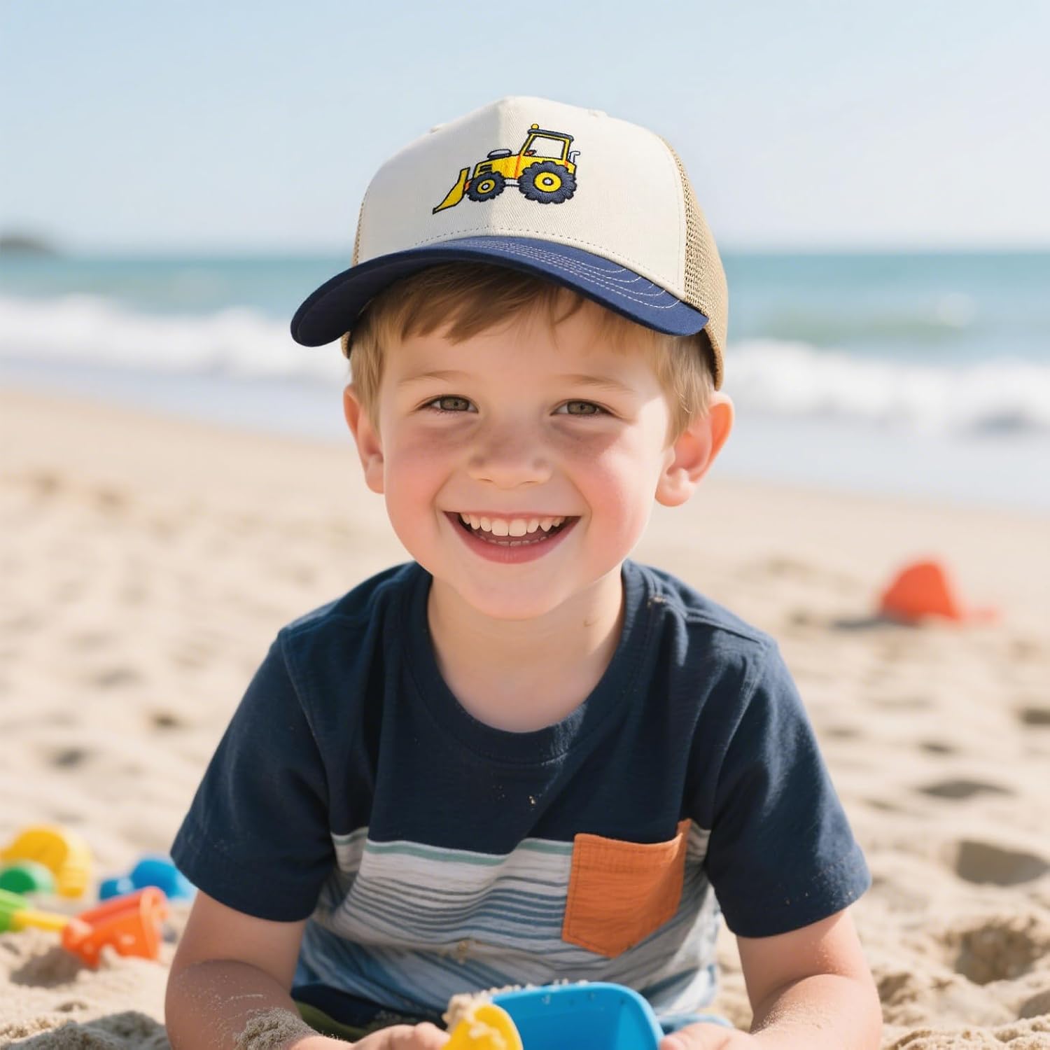 Toddler Trucker Hat for Boys Girls, Adjustable Mesh Back Cap for Kids Ages 2-6 - Image 5