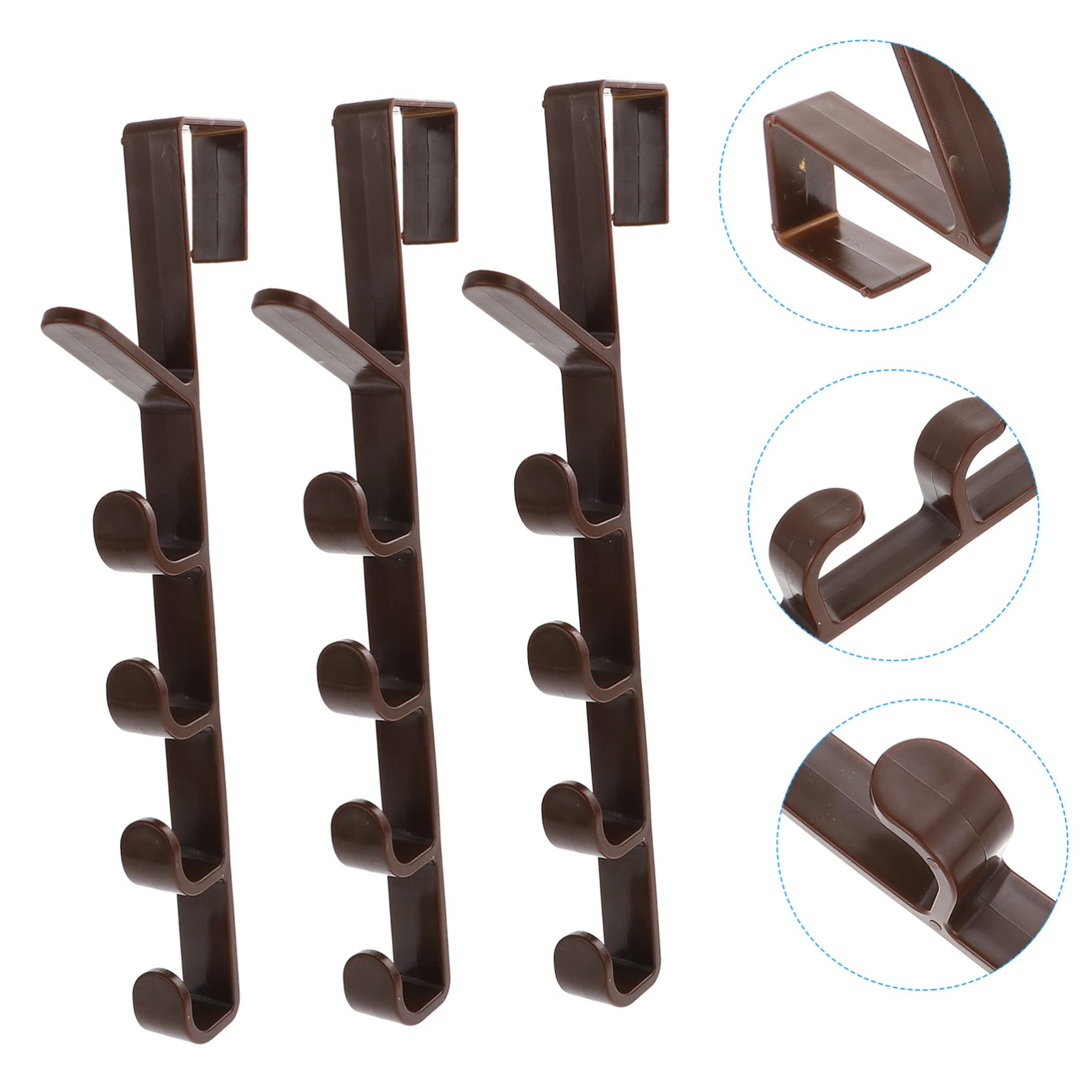 HOOTNEE 3pcs Door Coat Hook Door Hanger Over Door Coat Multi Hanger Hooks Door Back Coat Hook Over The Door Towel Rack Door Hangers for Clothing Purse Organizer for Door Robe Hook Abs