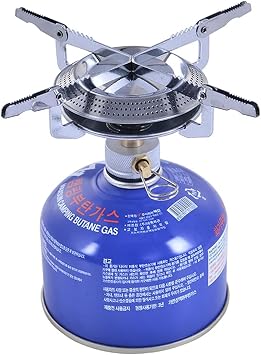 Windproof Camping Gas Stove Portable Foldable Backpack Electronic Stove Head Outdoor Cooking Picnic HikingMountaineering Camping, 110*100*40mm, Stainless Steel