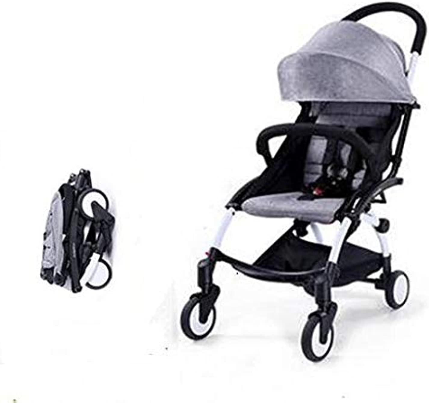 kids Stroller Pram Babytime Compact Lightweight Jogger Carry-on Foldable Grey;