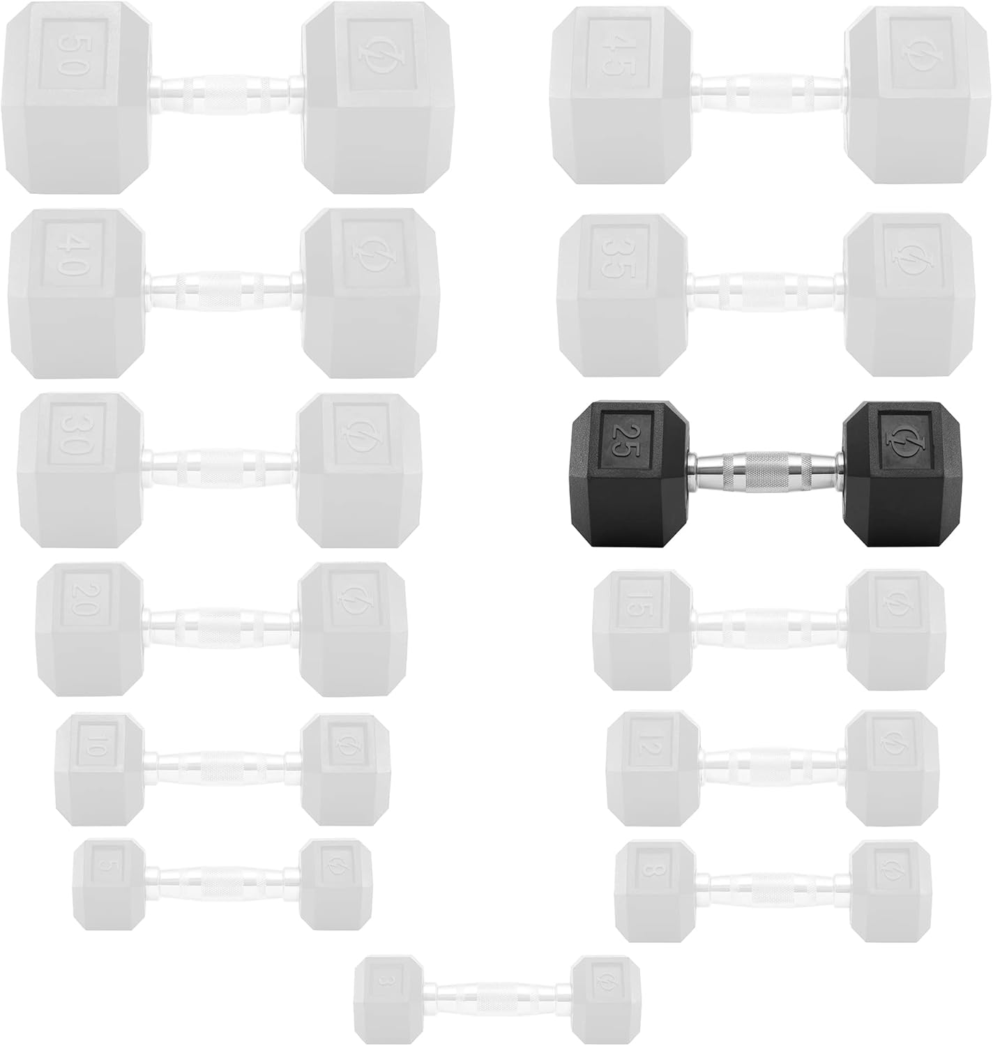 Philosophy Gym Rubber Coated Hex Dumbbell Hand Weights
