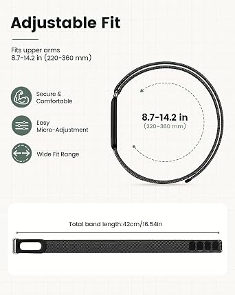 Google Fitbit Air対応のナイロン二頭筋バンド、調節可能なアームストラップ。