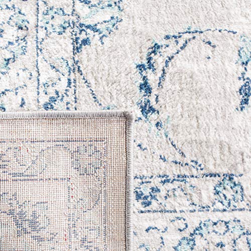 Tapete decorativo rectangular 2 x 4 pies gris claro y azul miniatura 3
