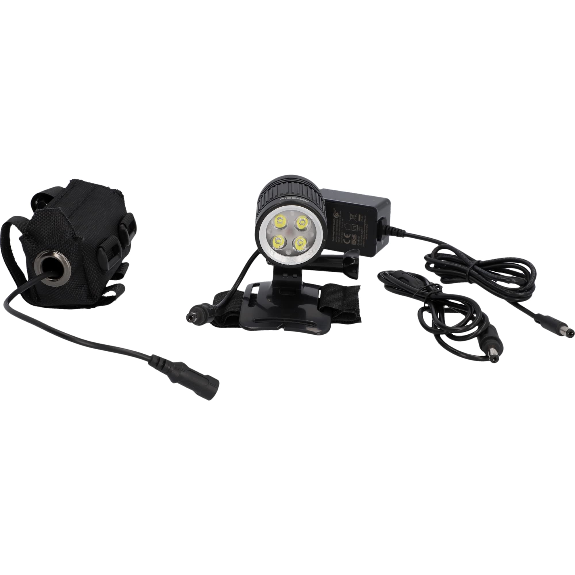 FISCHER Fahrrad Helmlampe, LED Akku Helmleuchte mit 7 Std. Leuchtdauer, Offroad-Action-Leuchte, 4 Dauerleuchtmodi, Akkuanzeige, Go-Pro Halterung, 1600 Lumen, Schwarz