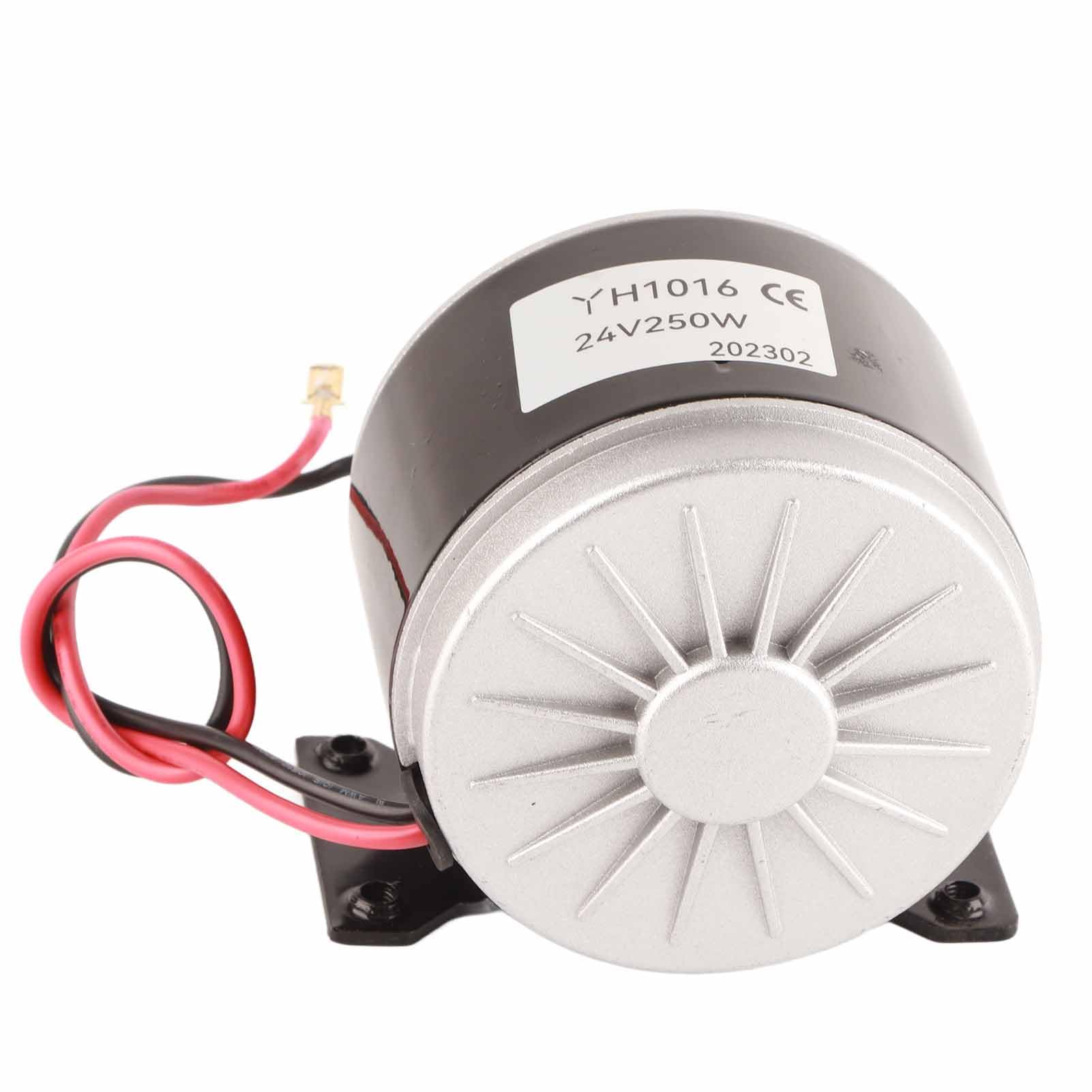YH1016 Motore elettrico a spazzole da 24 V, 250 W, motore CC ad alta velocità di 2750 giri/min per scooter elettrici e veicoli fuoristrada, con pignone a 11 denti e staffa di