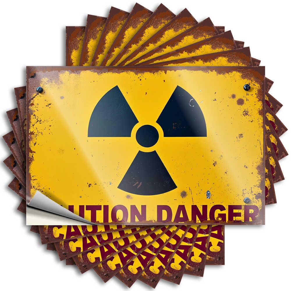 Decal Decor for Bedroom Vinyl Sticker | Radiation Warning: Caution Danger Big for Mold Use(8X12CM)