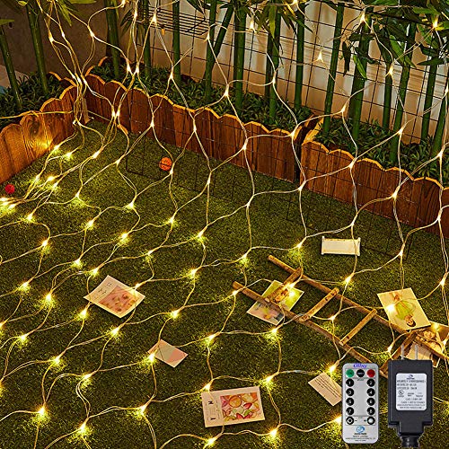 Ollny 200 LED Net Mesh Fairy String Lights 9.8ft x 6.6ft Christmas Tree