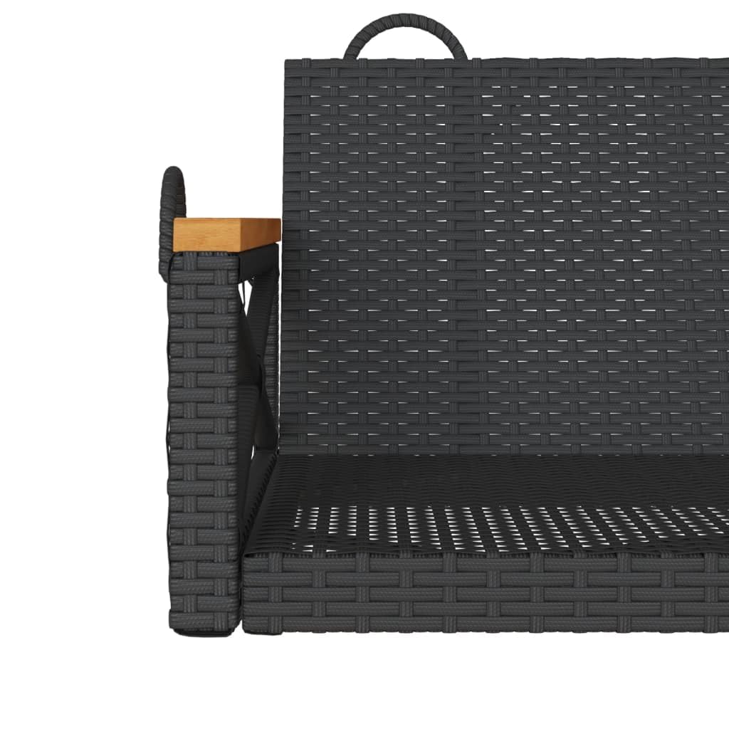 ShGaxin Banco Columpio de ratán sintético Negro 109x62x40 cm, Columpio Jardin Exterior, Balancin Jardin Exterior, Muebles Jardin Exterior, Balancin Balcon - 368152