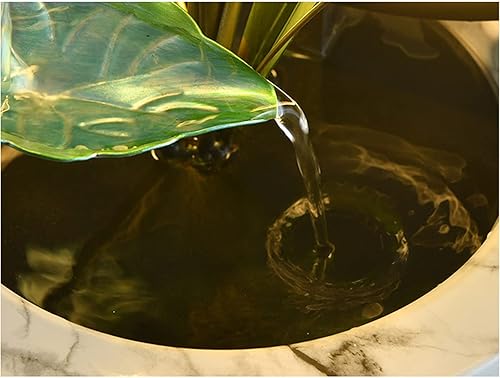 Miniatura 3 de BNNP Indoor Water Fountain Tabletop Fountains Table Fountain Table Top 4 Tiers Indoor Green Iron Lotus Leaf Relaxing Fountain Waterfall Office Home