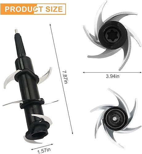 Miniatura 2 de Piezas de repuesto para cuchilla de licuadora de 4 puntos para Ninja 64OZ 72OZ procesador de alimentos Bowl cuchilla de corte 319KKU770 compatible