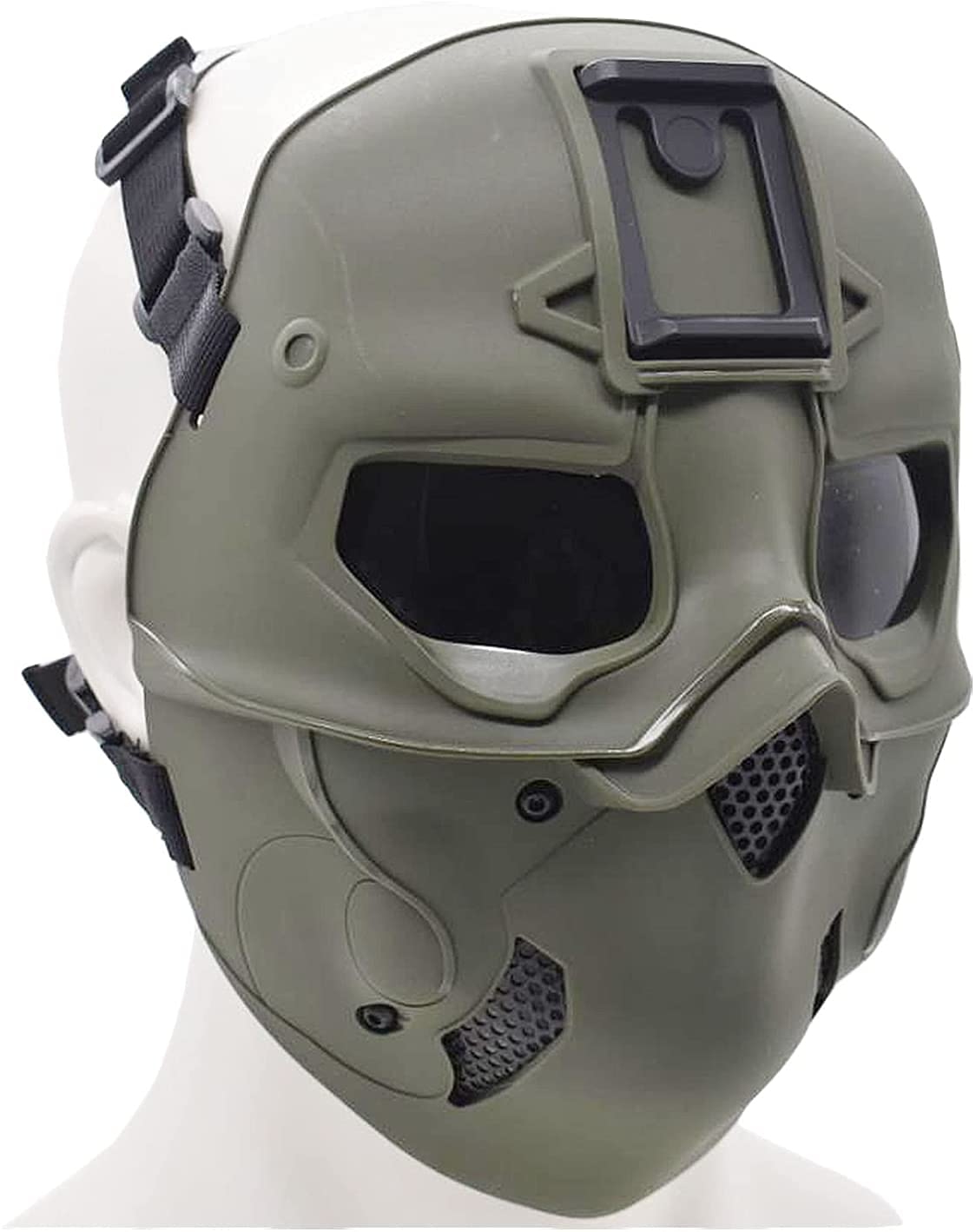 Maschera tattica per casco protettivo integrale Airsoft, maschera per costume cosplay di tipo selvaggio con staffa NVG, per gioco di sopravvivenza sul campo CS
