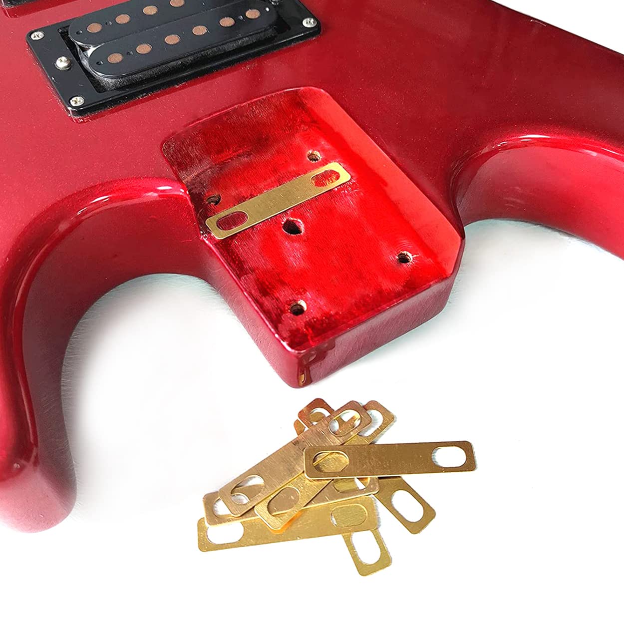 RuiJOTWAT 8Pcs Guitar Neck Shims 4X 0.2Mm, 2X 0.5Mm And 2X 1Mm Thickness Brass Shims For Guitar & Bass Bolt-On Neck Repair - Image 4