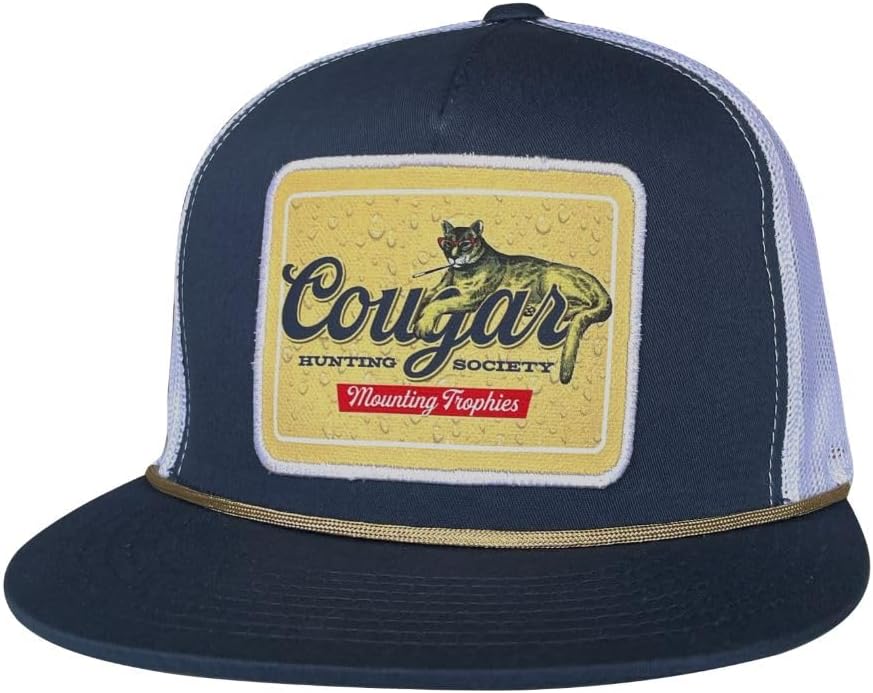 Cougar Hunting Hat - Flat-Bill Trucker Snapback Hat