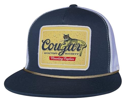 Cougar Hunting Hat - Flat-Bill Trucker Snapback Hat